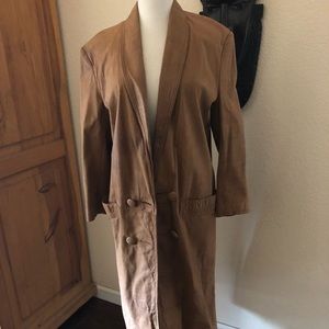Vintage Leather Trench Style Coat